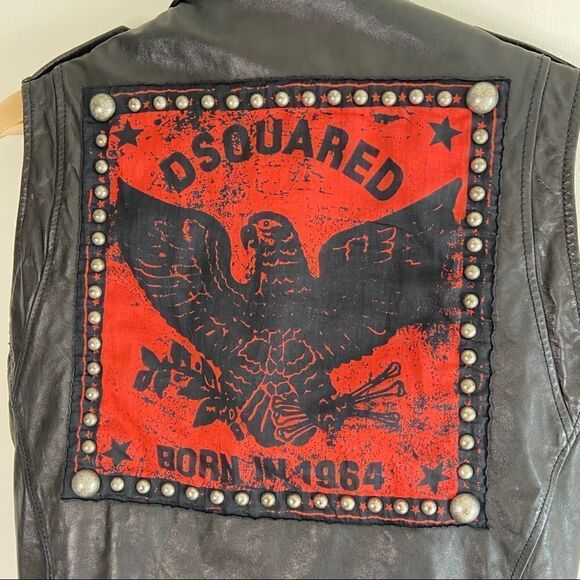 Dsquared2 RARE BORN IN 1964 STUDDED LEATHER JACKET - Picture 13 of 15
